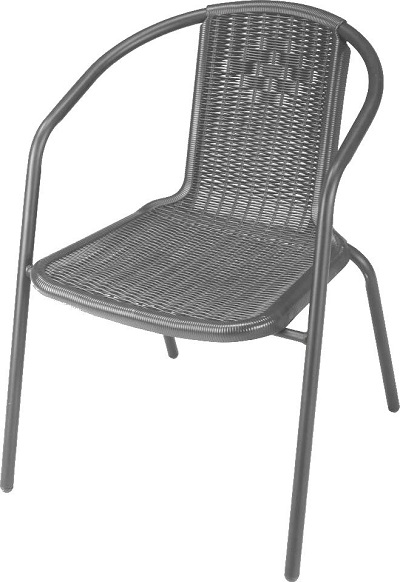 foto del prodotto sedia acciaio rattan grigia wood grey