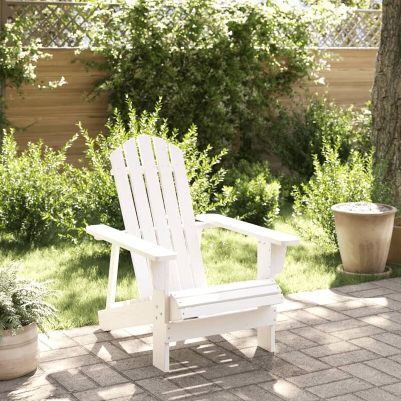 foto del prodotto sedia adirondack bianca 69x85x90,5 cm legno massello di abete vidaxl