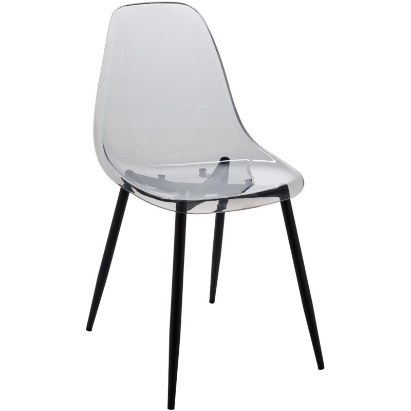 foto del prodotto sedia agate, poltrona in pet, sedia da pranzo ergonomica, seduta per riunioni, 53x46h81 cm, fum , con imballo rinforzato dmora