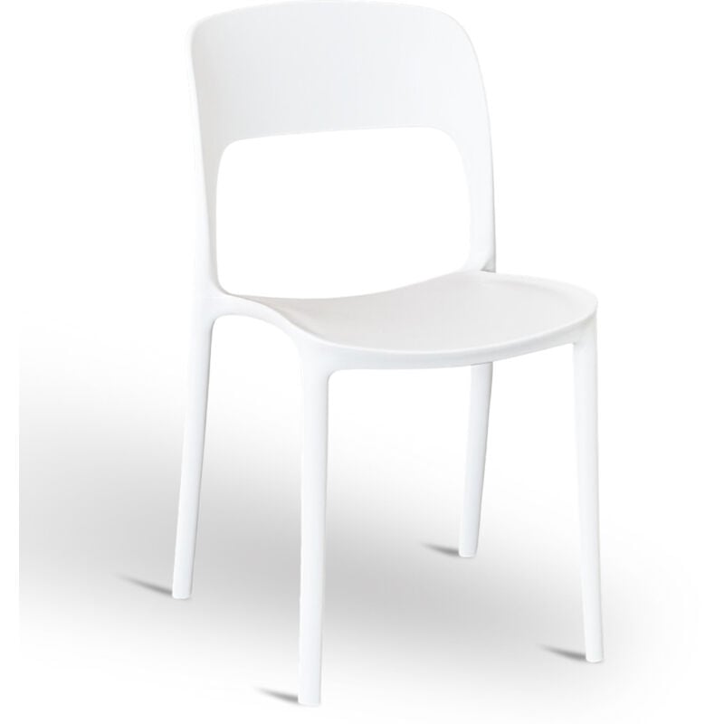 foto del prodotto sedia alice in plastica impilabile colore bianco modello comfort