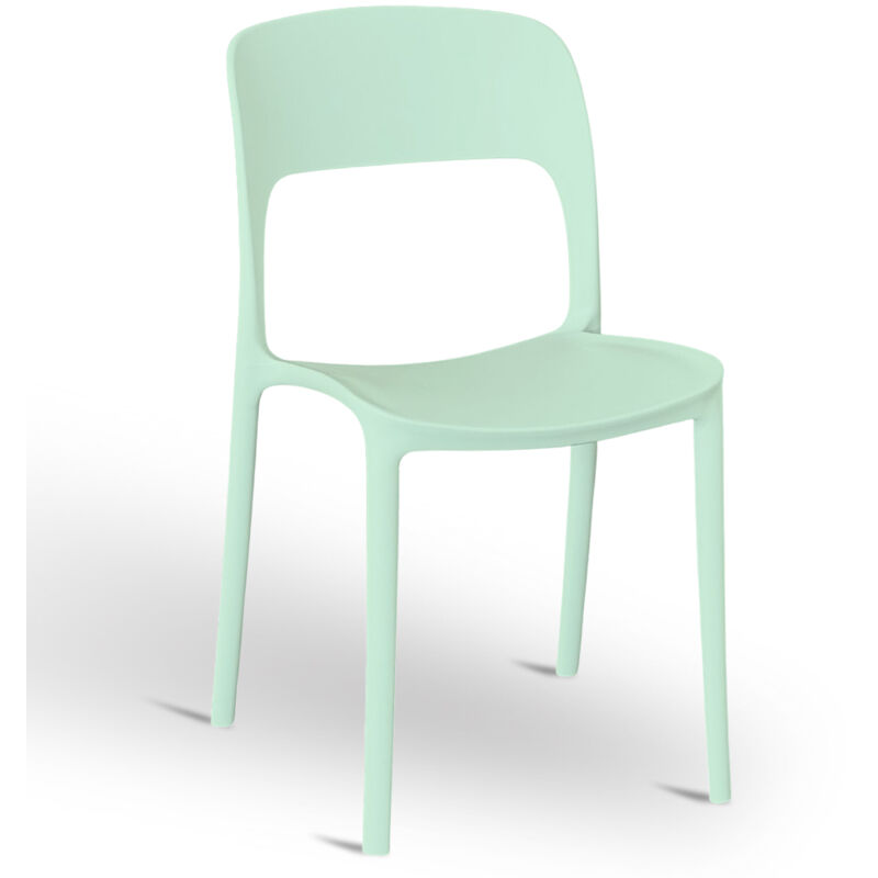 foto del prodotto sedia alice in plastica impilabile colore verde salvia modello comfort