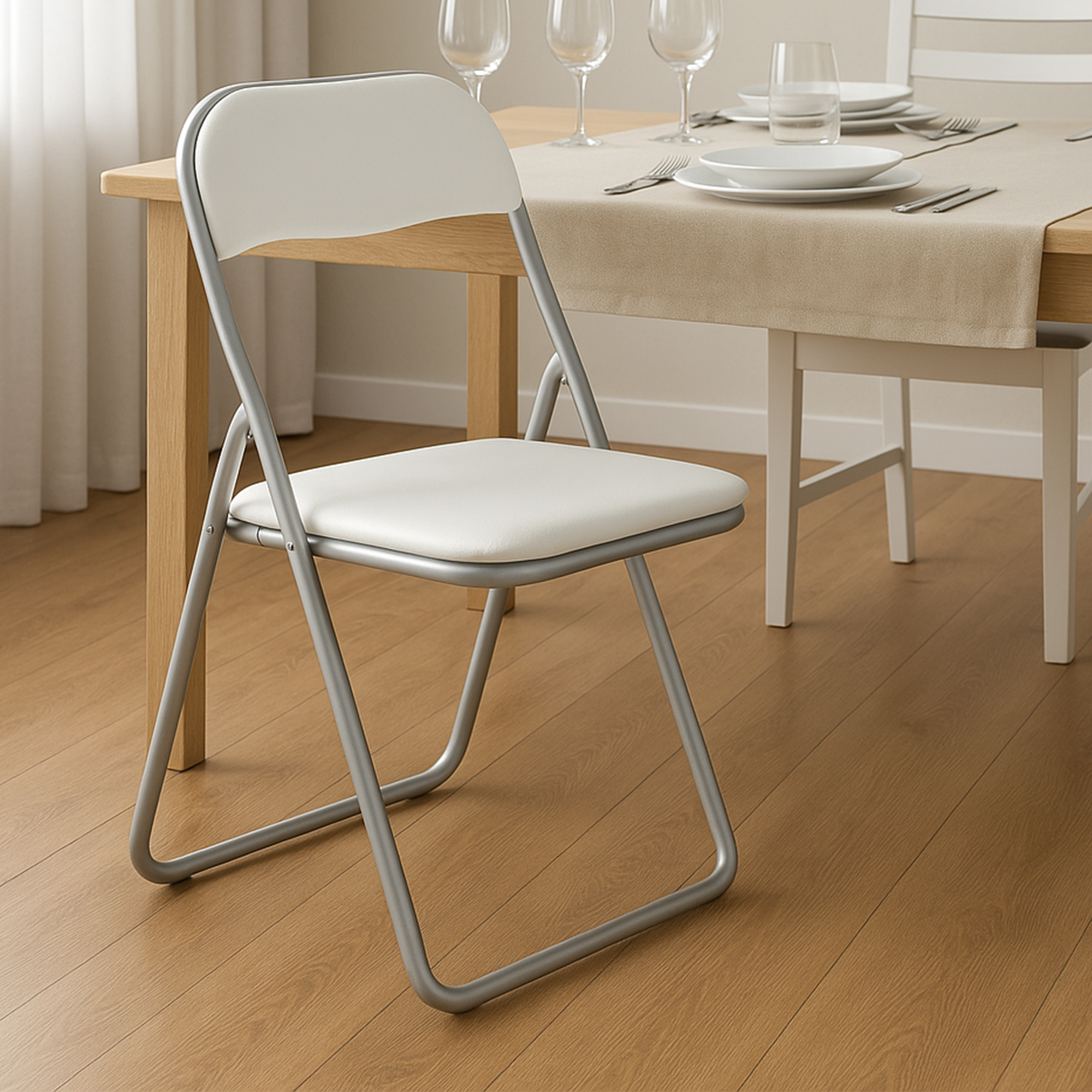 foto del prodotto sedia antenore, colore bianco, misure 43 x 47 x 78 cm