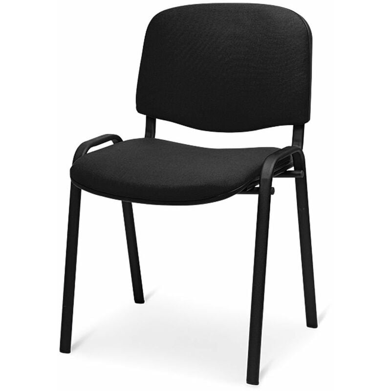 foto del prodotto sedia attesa colore nero tessuto impilabili da ufficio mod. venere attesa