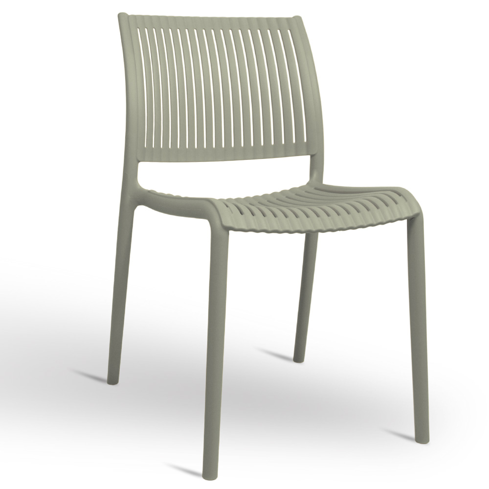 foto del prodotto sedia aurora da esterno in plastica colore verde opaco modello comfort