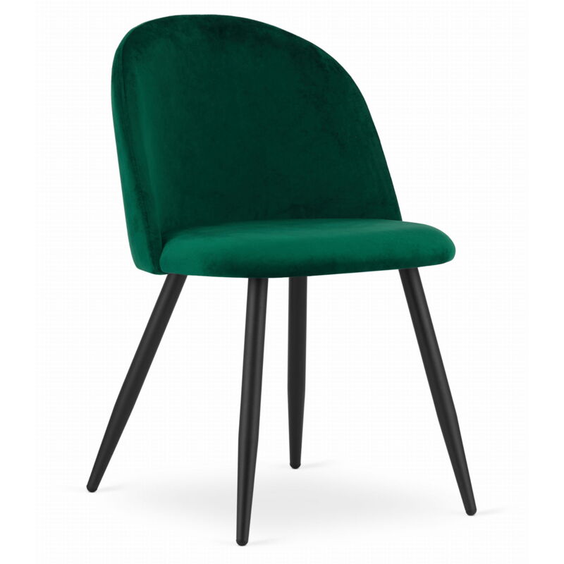 foto del prodotto sedia bello velluto verde gambe nere x 1