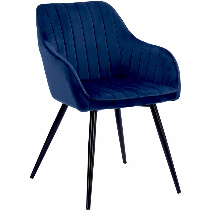 foto del prodotto sedia bertille in velluto blu