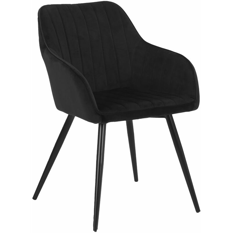 foto del prodotto sedia bertille in velluto nero
