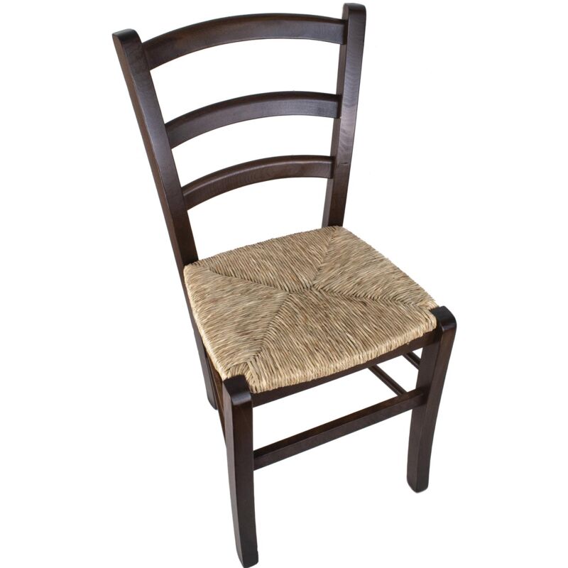 foto del prodotto sedia betty arte povera in legno noce sedile in paglia 43 x 40 x h 87 cm maury s
