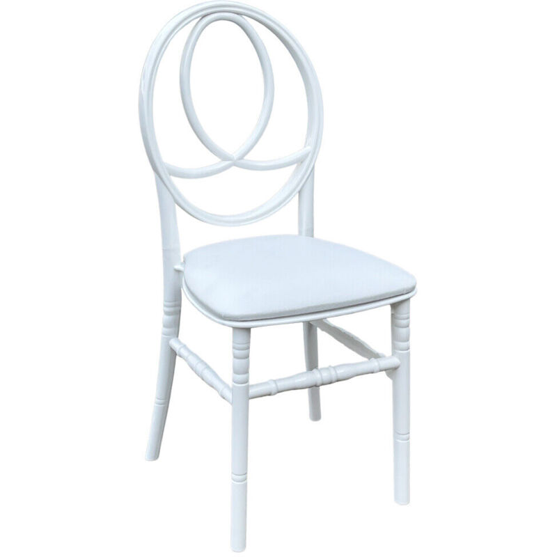 foto del prodotto sedia bianca con cuscino similpelle new phoenix in plastica monoblocco