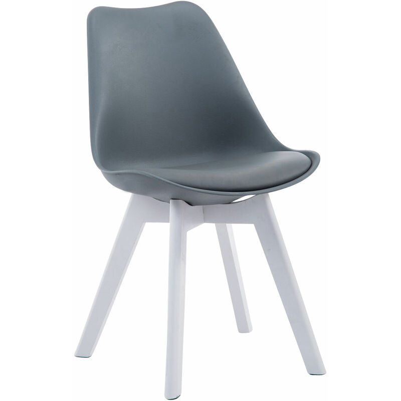 foto del prodotto sedia borneo in similpelle grigio bianco