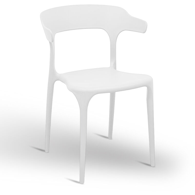 foto del prodotto sedia california in plastica colore bianco impilabile modello comfort