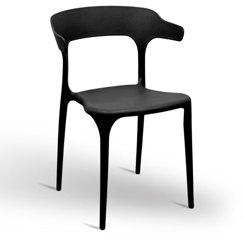 foto del prodotto sedia california in plastica colore nero impilabile modello comfort