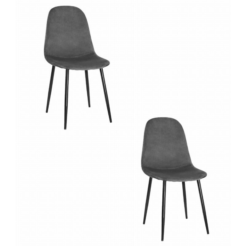 foto del prodotto sedia como velluto grigio scuro x 2