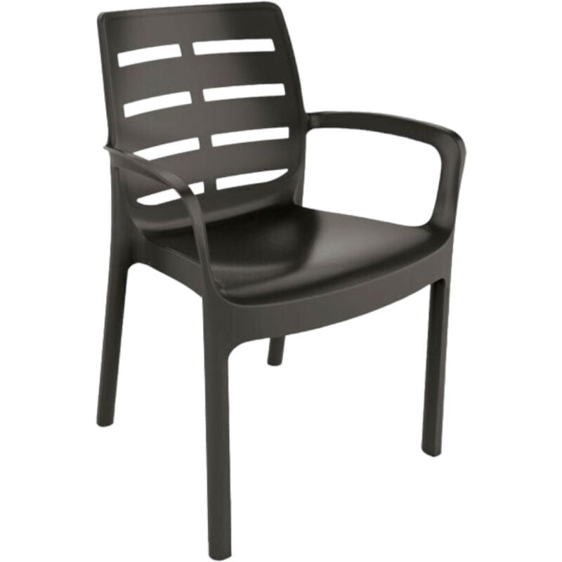 immagine 0 del prodotto sedia con braccioli in polipropilene impilabile per esterno 61x56xh82 cm nero