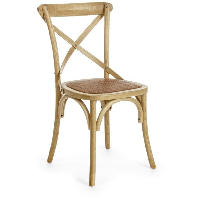 foto del prodotto sedia cross con struttura in legno di olmo, per arredo interno 50,5 x 52 x h 87 cm bianco confezione da 1 pezzo