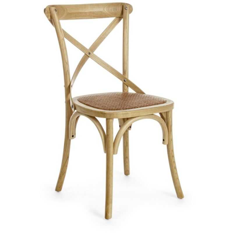 foto del prodotto sedia cross con struttura in legno di olmo, per arredo interno 50,5 x 52 x h 87 cm nero confezione da 1 pezzo