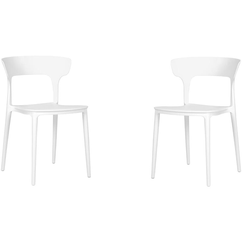 foto del prodotto sedia cucina moderna impilabile per interni ed esterni 2 sedie bianco liam
