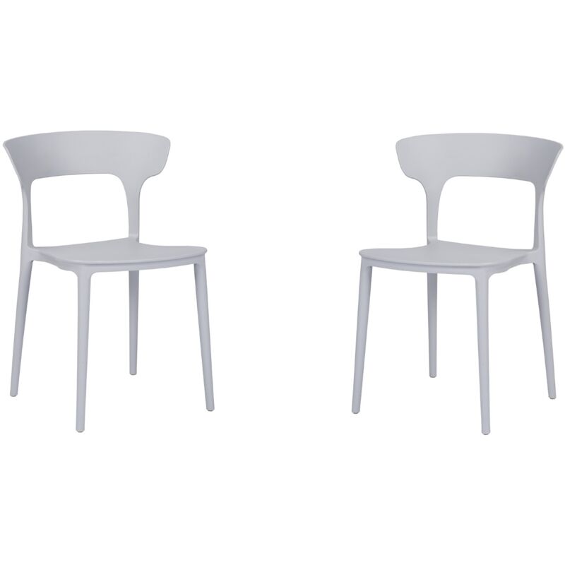 foto del prodotto sedia cucina moderna impilabile per interni ed esterni 2 sedie grigio liam