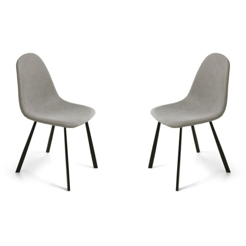 foto del prodotto sedia cucina tessuto grigio chiaro imbottito pamela 2 sedie