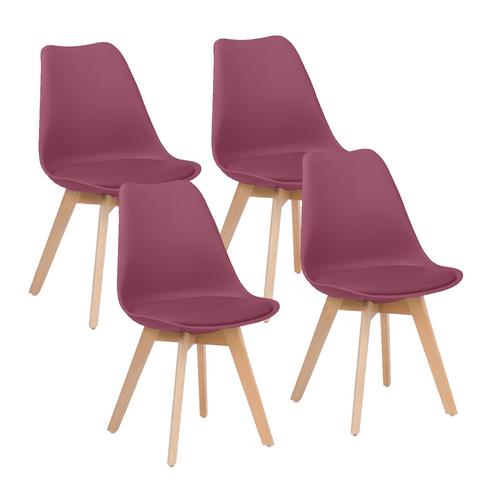 foto del prodotto sedia da cucina candice bordeaux. set da 4 sedie