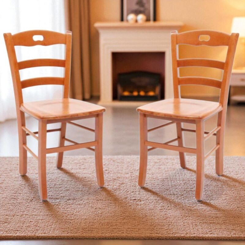 foto del prodotto sedia da cucina con seduta legno loire ciliegio set 2 pz