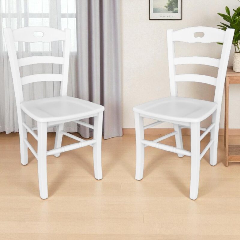 foto del prodotto sedia da cucina con seduta legno loire laccato bianco set 2 pz