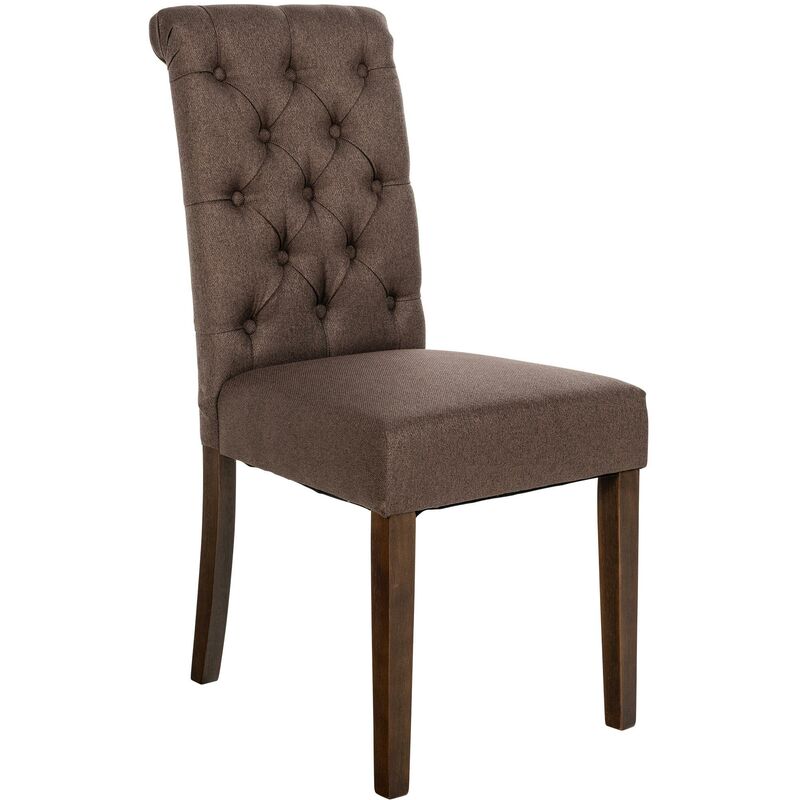 foto del prodotto sedia da cucina lisburn design chesterfield marrone tessuto