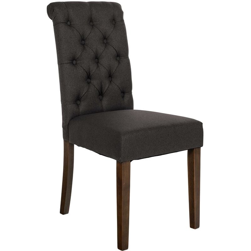 foto del prodotto sedia da cucina lisburn design chesterfield nero tessuto