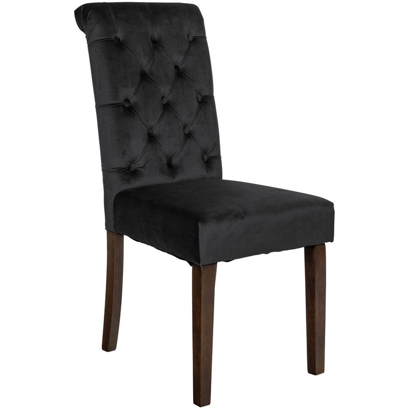 foto del prodotto sedia da cucina lisburn design chesterfield nero velluto