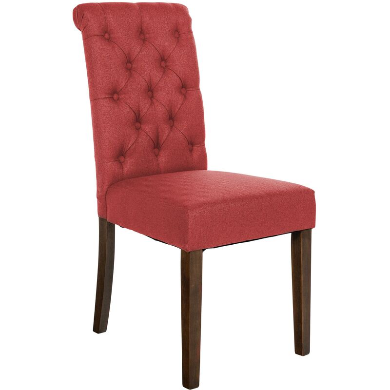 foto del prodotto sedia da cucina lisburn design chesterfield rosso tessuto