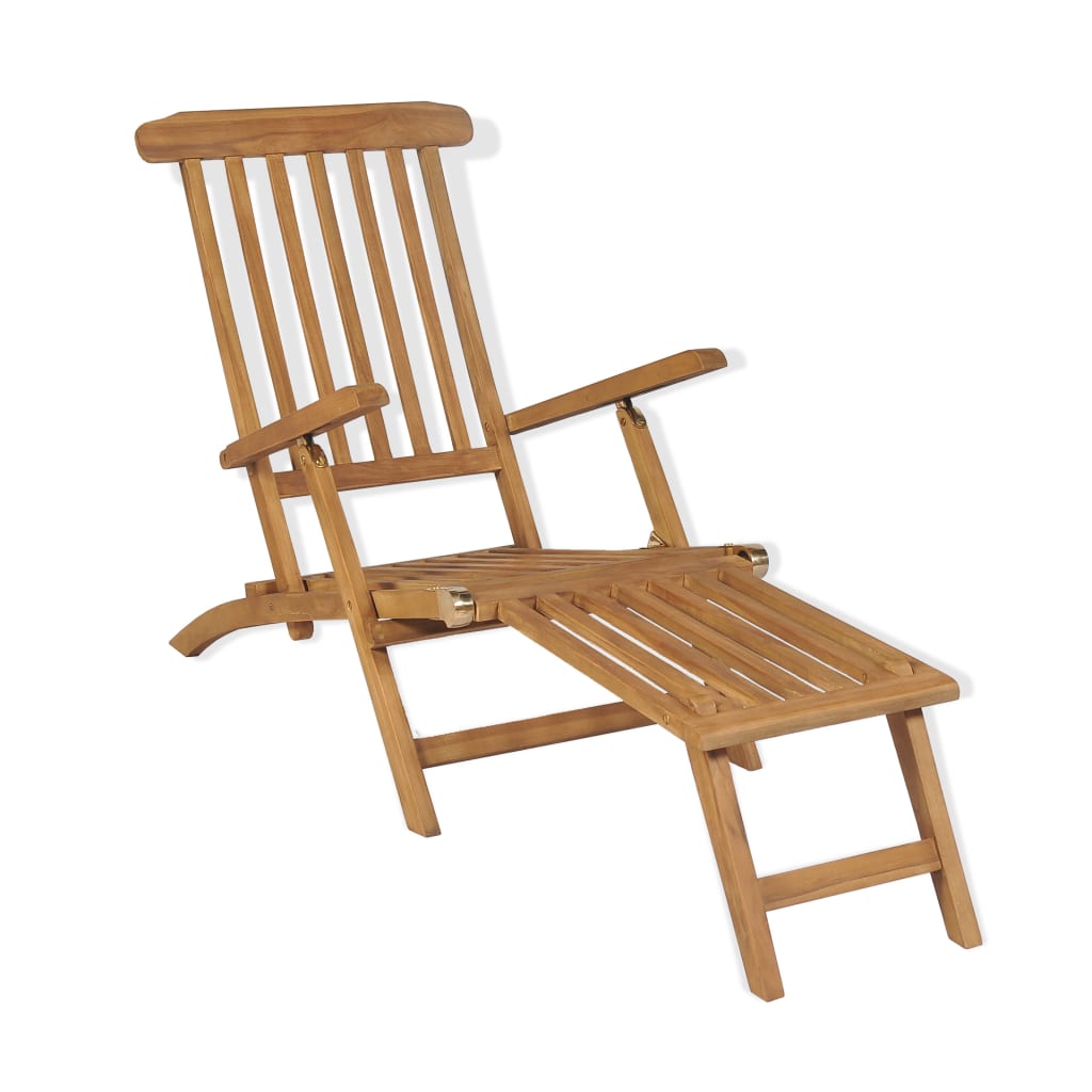 foto del prodotto sedia da esterno con poggiapiedi in massello di teak cod mxl 45564