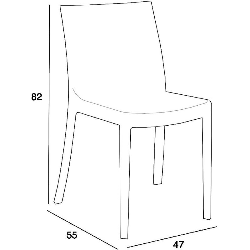 immagine 0 del prodotto sedia da esterno impilabile in polipropilene cm 55x47x82 perla colore bianco