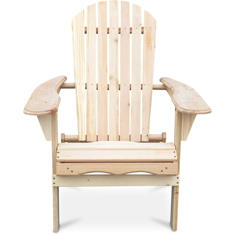 foto del prodotto sedia da esterno in legno con braccioli sedia da giardino adirondack adirondack legno naturale chiaro