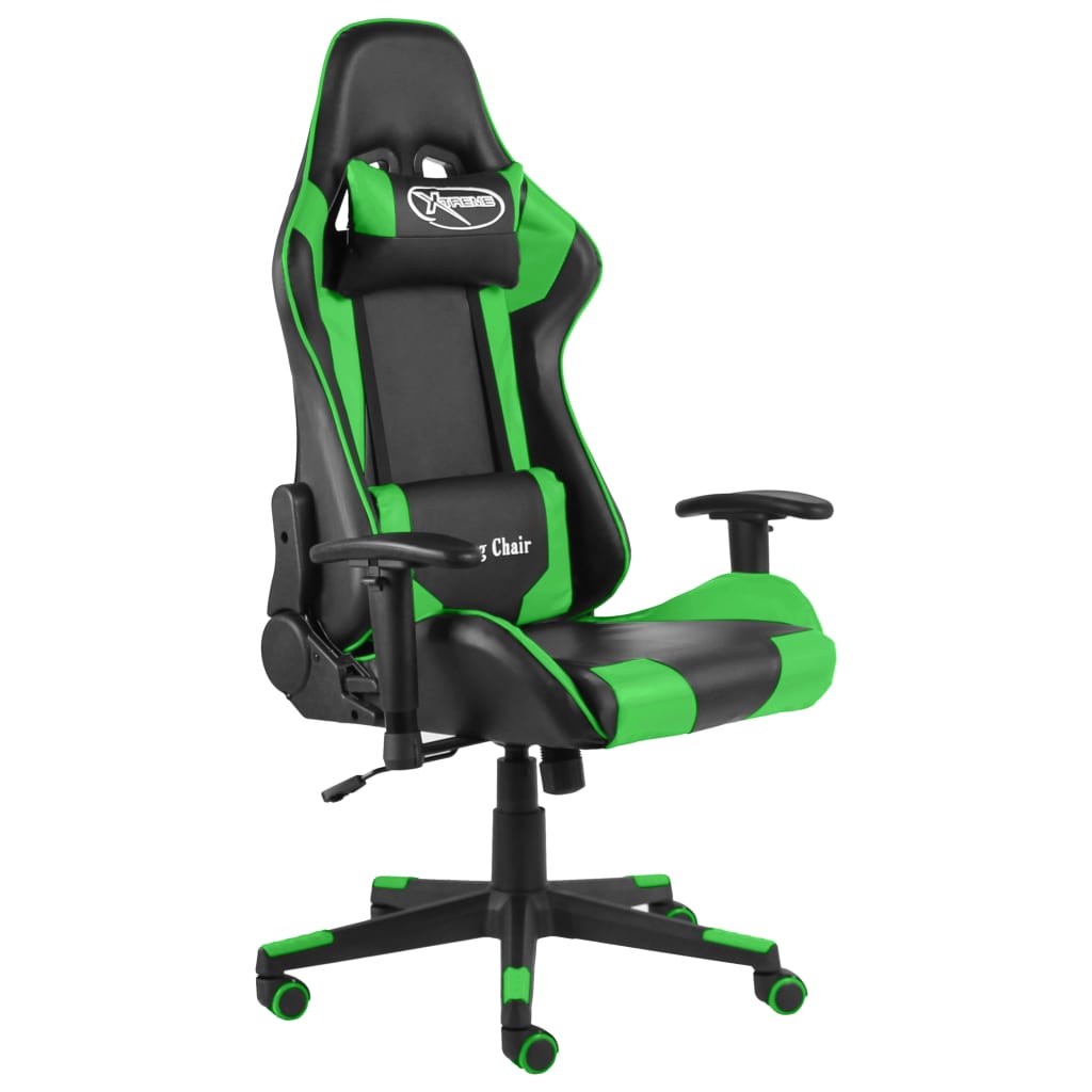 foto del prodotto sedia da gaming girevole verde in pvc cod mxl 60282