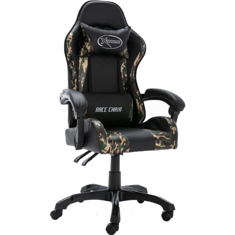 foto del prodotto sedia da gaming nera e mimetica in similpelle vidaxl