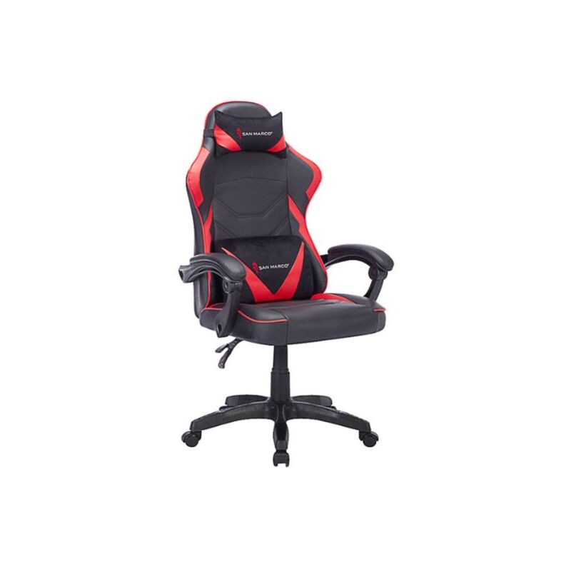 foto del prodotto sedia da gaming nera e rossa san marco