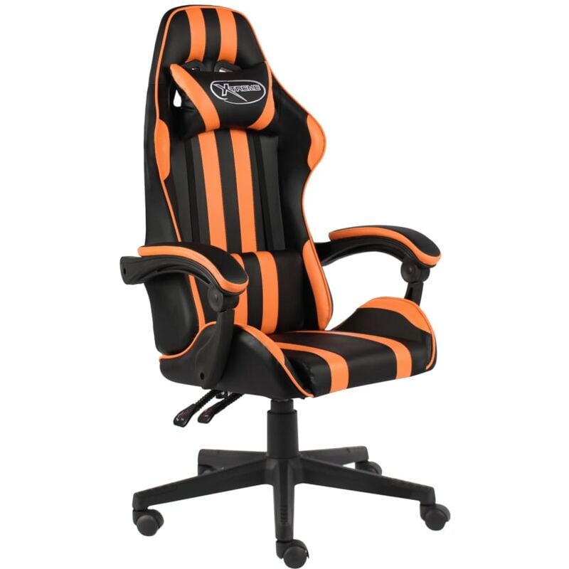foto del prodotto sedia da gaming nero e arancione in similpelle vidaxl