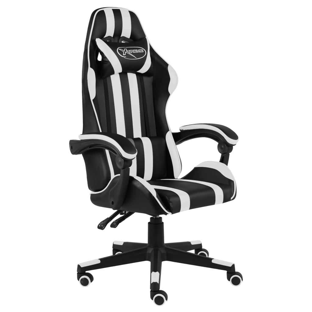 foto del prodotto sedia da gaming nero e bianco in similpelle cod mxl 5727