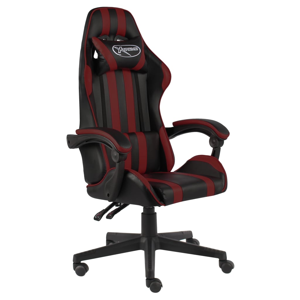 foto del prodotto sedia da gaming nero e rosso vino in similpelle cod mxl 5725