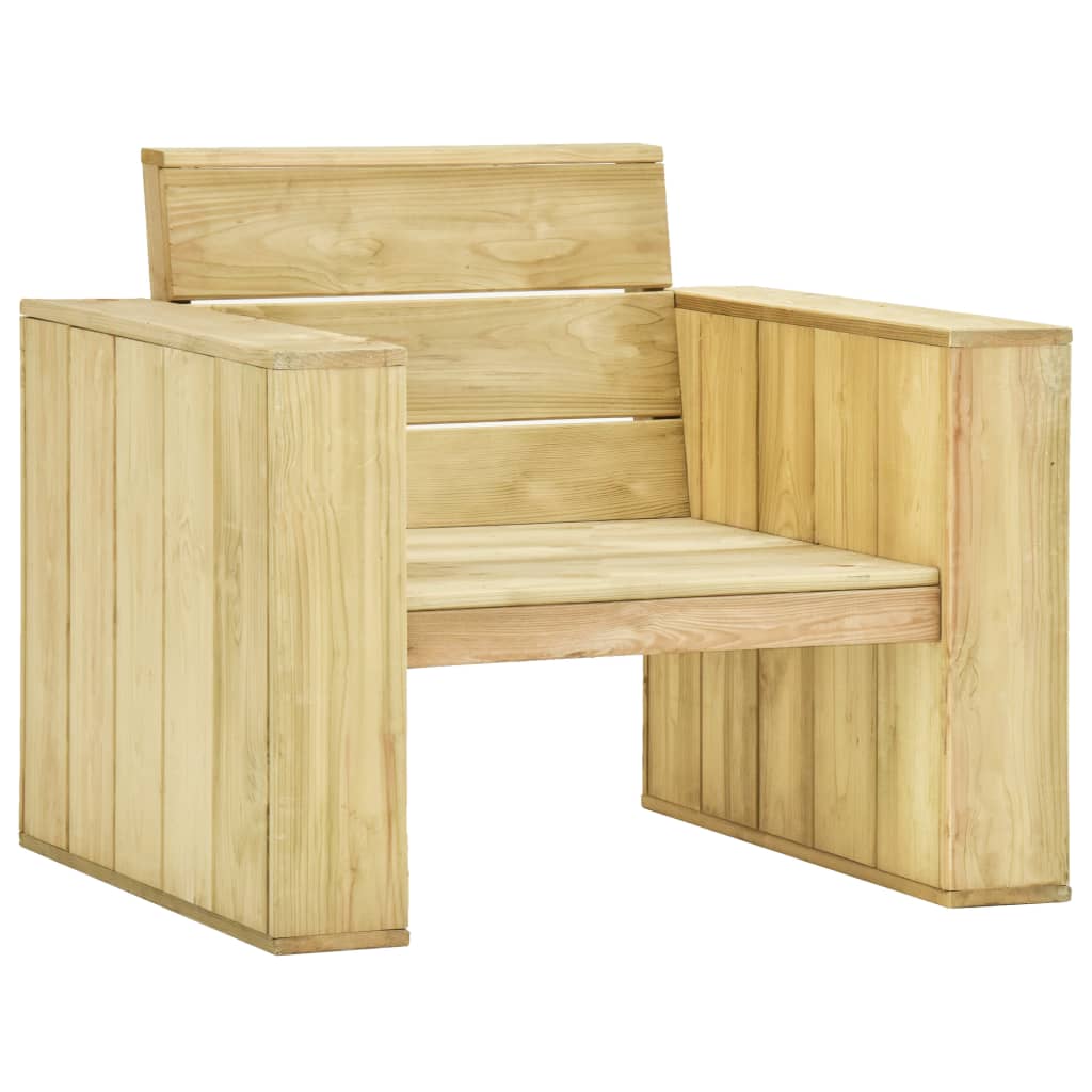 foto del prodotto sedia da giardino 89x76x76 cm in legno di pino impregnato cod mxl 19865