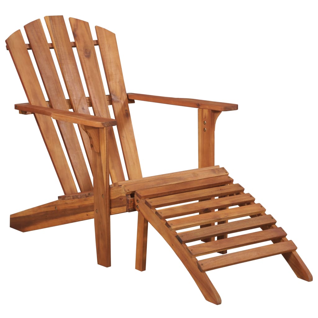 foto del prodotto sedia da giardino adirondack con poggiapiedi massello di acacia cod mxl 61462