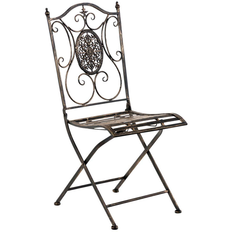 foto del prodotto sedia da giardino balcone terrazzo design rustico pieghevole in metallo bronzo 100003037
