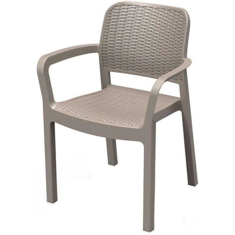 foto del prodotto sedia da giardino bella cappuccino polipropilene effetto rattan keter