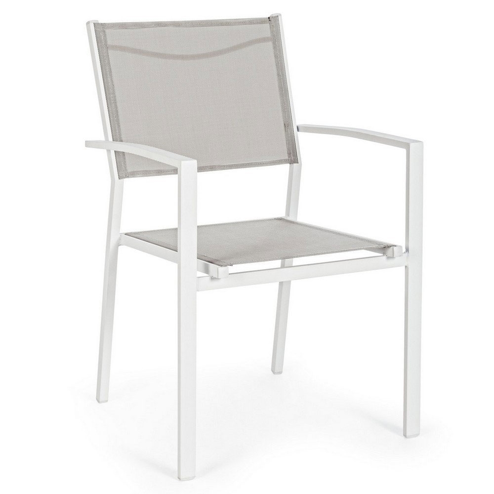 foto del prodotto sedia da giardino con braccioli bizzotto hilde c-br cloud in alluminio