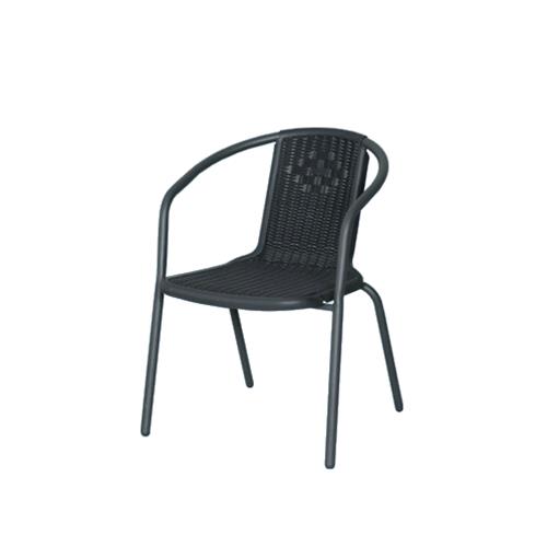 foto del prodotto sedia da giardino con braccioli colore nero mod. bistrot street 56x56xh74cm 1pz