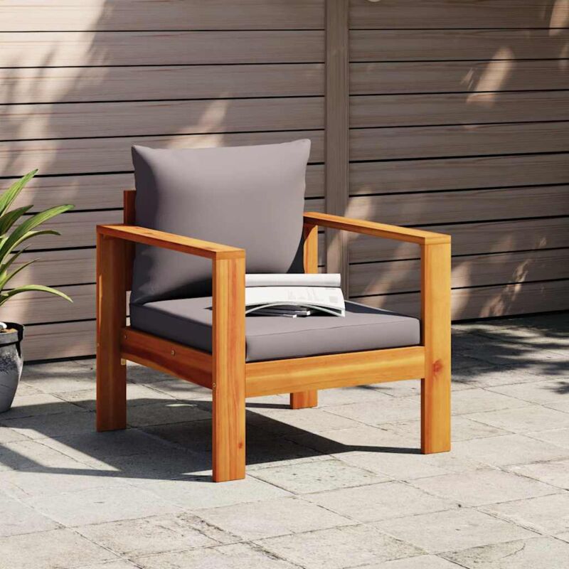 foto del prodotto sedia da giardino con cuscini in legno massello di acacia vidaxl