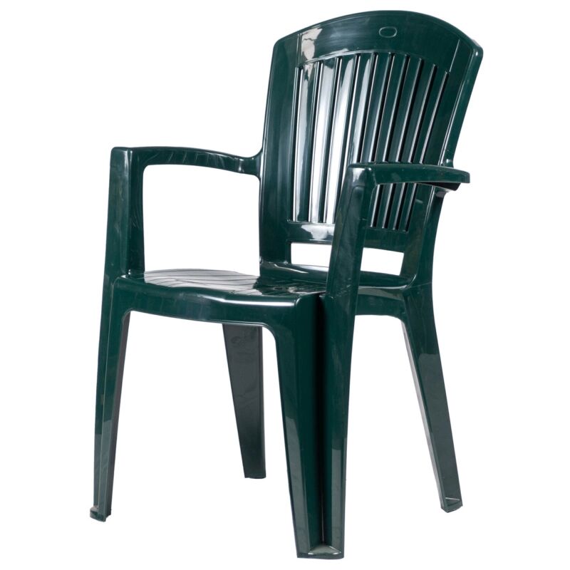 foto del prodotto sedia da giardino con schienale medio comfort vega in polipropilene verde 58x61x90 cm