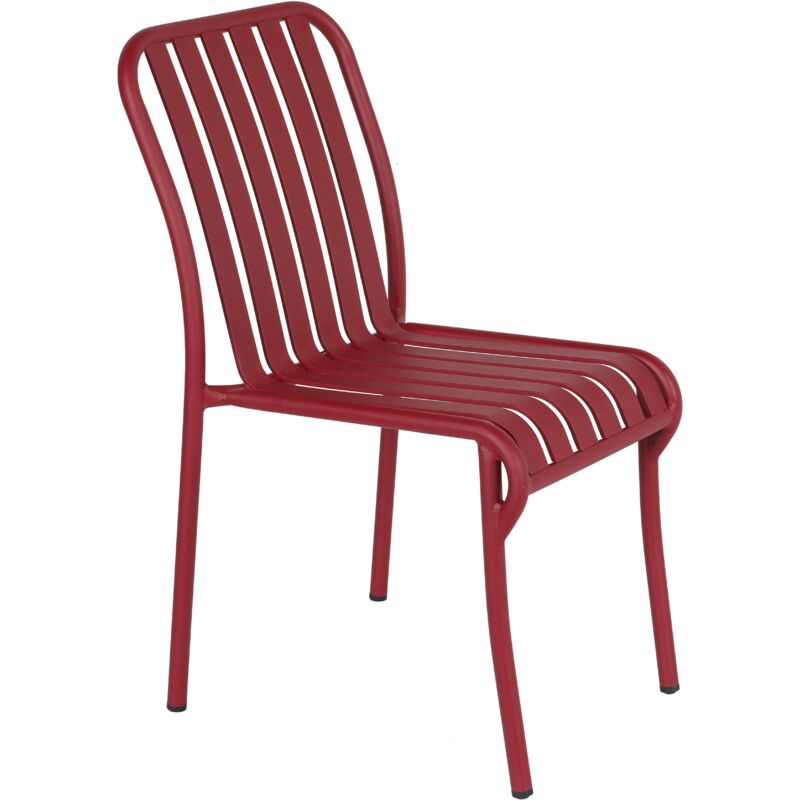 foto del prodotto sedia da giardino di design in alluminio rosso