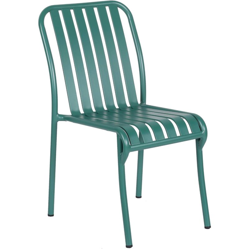 foto del prodotto sedia da giardino di design in alluminio verde scuro