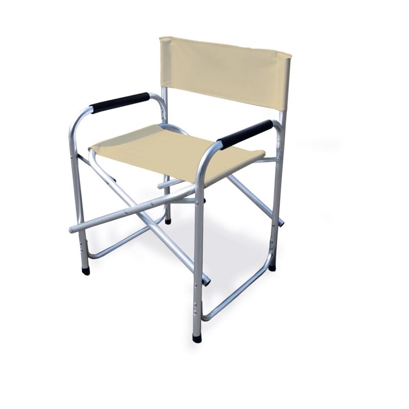 foto del prodotto sedia da giardino essenza regista in alluminio e pvc beige 47x57x79 cm